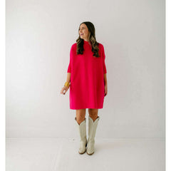 8.28 Boutique:Kerisma Knits,Kerisma Knits Aja Sweater Dress in Super Pink,Dress