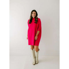 8.28 Boutique:Kerisma Knits,Kerisma Knits Aja Sweater Dress in Super Pink,Dress