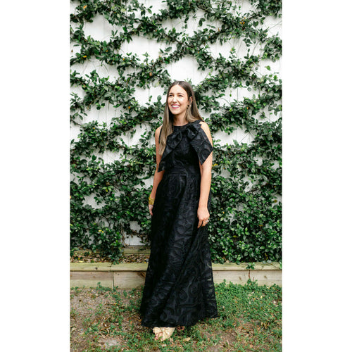 8.28 Boutique:Emily McCarthy,Emily McCarthy Bella Maxi Dress in Black Organza,Dress