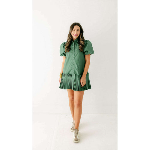 8.28 Boutique:Aureum,Aureum Pleated Hem Dress in Green,Dress