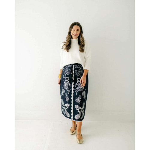 8.28 Boutique:Anna Cate Collection,Anna Cate Collection Molly Skirt  in Navy Tiger,skirt