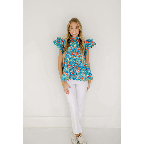 8.28 Boutique:Marie by Victoria Dunn,Marie by Victoria Dunn Percy Blouse in Firecracker,Shirts & Tops