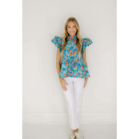 Karlie Clothes Tie-Dye Smocked Shoulder Top