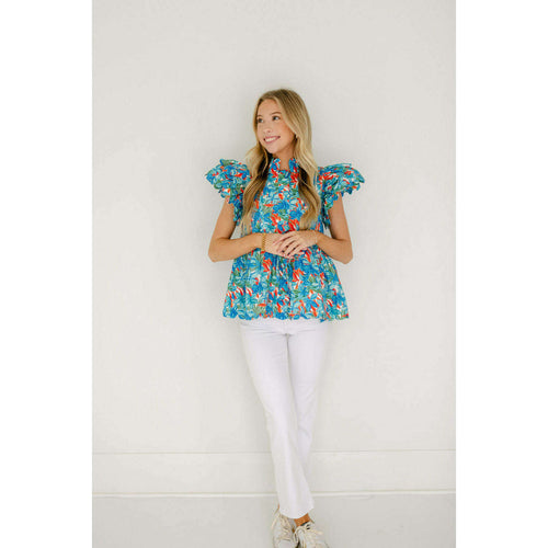 8.28 Boutique:Marie by Victoria Dunn,Marie by Victoria Dunn Percy Blouse in Firecracker,Shirts & Tops