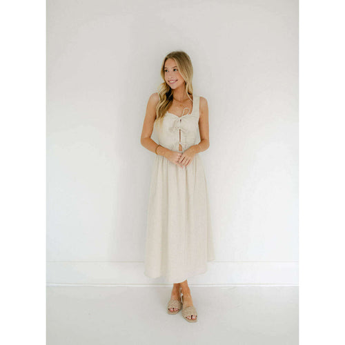 8.28 Boutique:Aureum,Aureum Linen Midi Dress with Ties,Dress