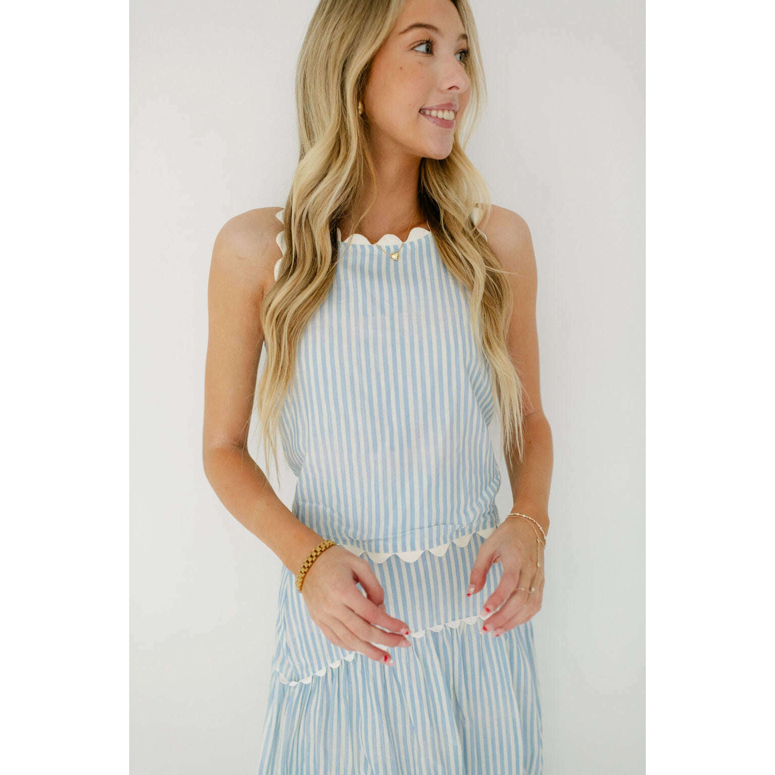 8.28 Boutique:Taylor Tillman,Taylor Tillman Quinn Top in Blue and White Stripe,Shirts & Tops