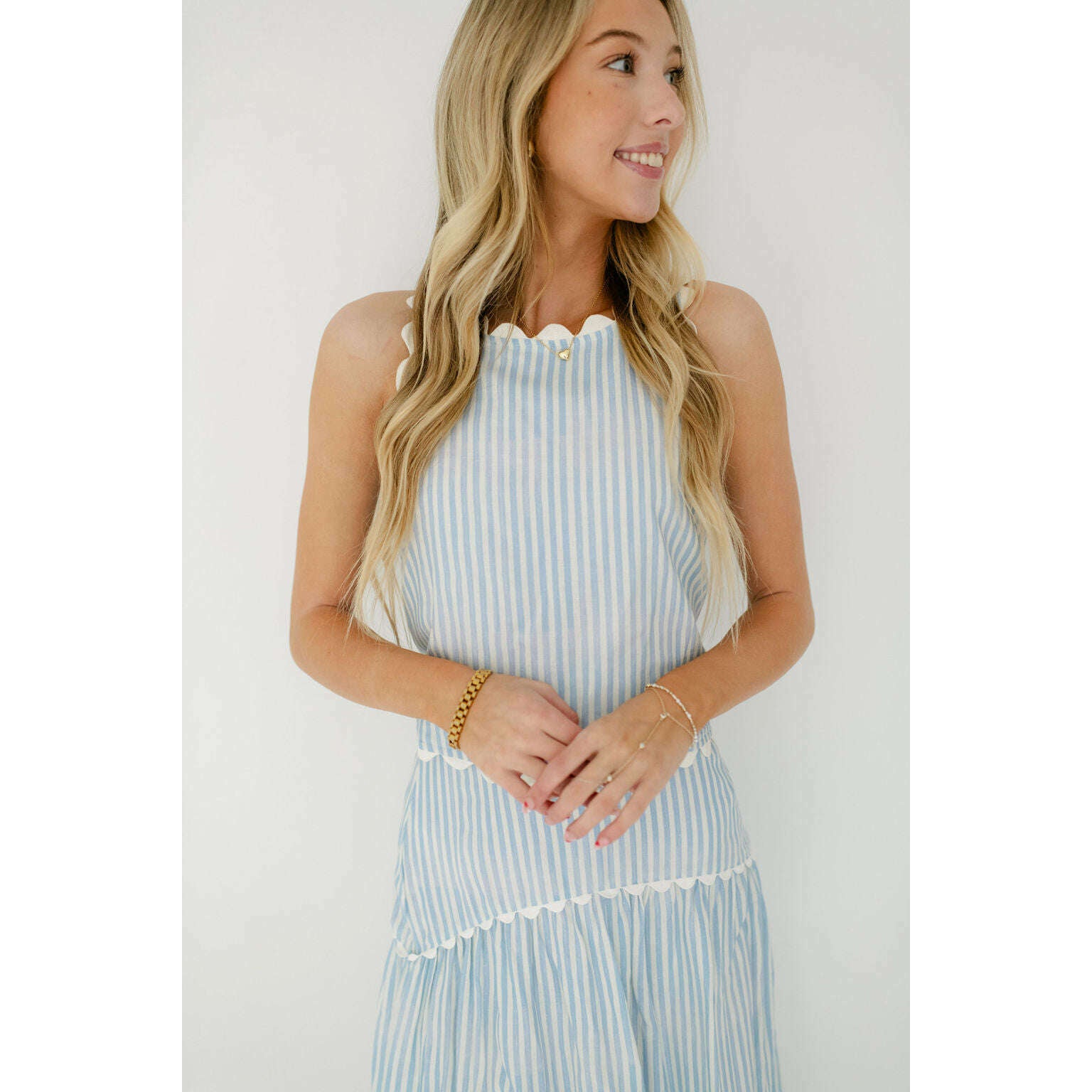 8.28 Boutique:Taylor Tillman,Taylor Tillman Quinn Top in Blue and White Stripe,Shirts & Tops