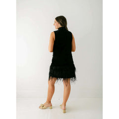 8.28 Boutique:Tyler Boe,Tyler Boe Victoria Velvet Feather Dress,Dress