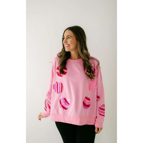 8.28 Boutique:8.28 Boutique,The Pink Ornament Long Sleeve Top,Shirts & Tops