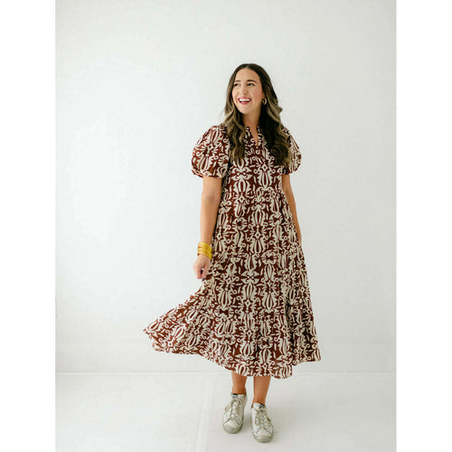 8.28 Boutique:THML,THML Brown Tiered Maxi Dress,Dress