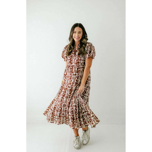 8.28 Boutique:THML,THML Brown Tiered Maxi Dress,Dress