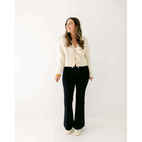 8.28 Boutique:Mable,The Charlie Bow Sweater in Ivory,Sweaters