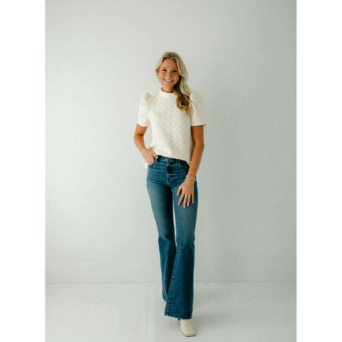 Lucy Paris Minerva Knit Top in Ivory