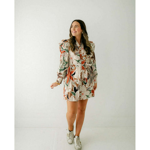 8.28 Boutique:Karlie Clothes,Karlie Floral Poplin Puff Sleeve Shirt Dress,Dress