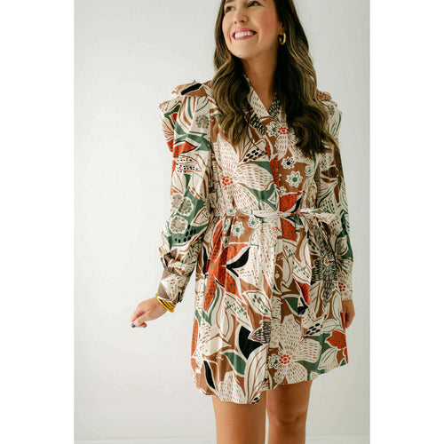 8.28 Boutique:Karlie Clothes,Karlie Floral Poplin Puff Sleeve Shirt Dress,Dress