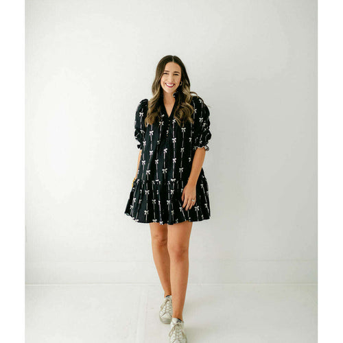 8.28 Boutique:Entro,The Ellen Bow Dress in Black,dress