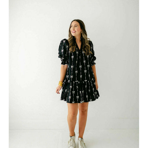 8.28 Boutique:Entro,The Ellen Bow Dress in Black,dress