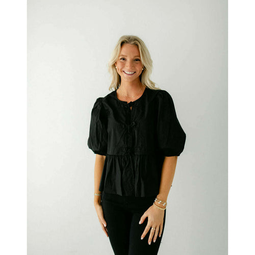 8.28 Boutique:Mable,The Cara Black Bow Top,Shirts & Tops