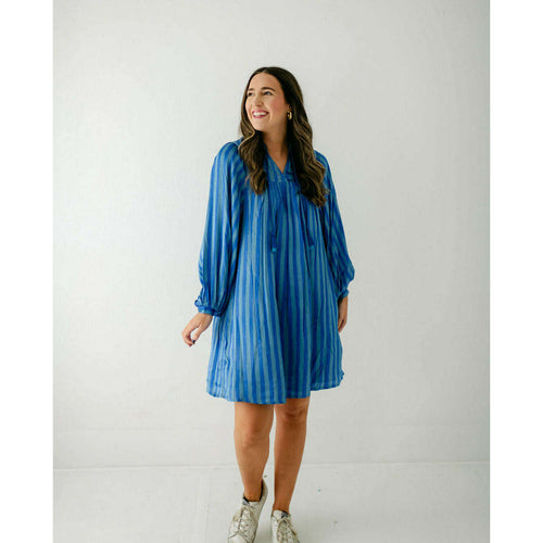 8.28 Boutique:Print Fresh,Print Fresh Vintage Stripe in Mediterranean Tile,dress