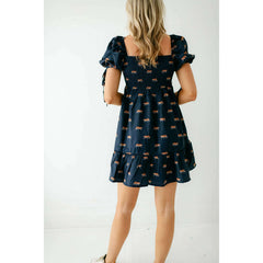 8.28 Boutique:Sincerely Ours,Sincerely Ours Beth Mini Tiger Dress in Navy,Dress