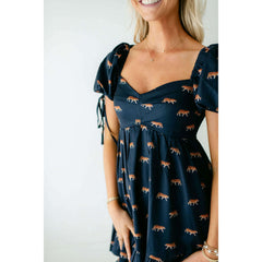 8.28 Boutique:Sincerely Ours,Sincerely Ours Beth Mini Tiger Dress in Navy,Dress