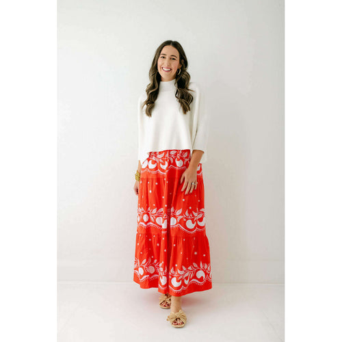 8.28 Boutique:Sheridan French,Sheridan French Gardenia Skirt in Sangria Palmetto,skirt