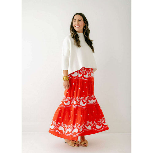 8.28 Boutique:Sheridan French,Sheridan French Gardenia Skirt in Sangria Palmetto,skirt