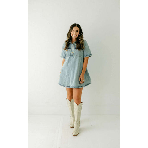 8.28 Boutique:Karlie Clothes,Karlie Denim Pocket Swing Shirt Dress,Dress