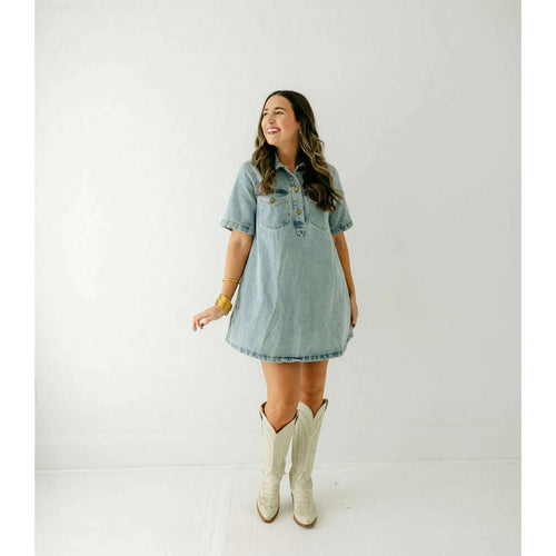 8.28 Boutique:Karlie Clothes,Karlie Denim Pocket Swing Shirt Dress,Dress