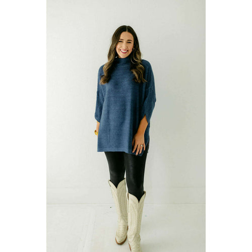 8.28 Boutique:Kerisma Knits,Kerisma Knits Boho Tunic in Midnight Blue,Sweaters