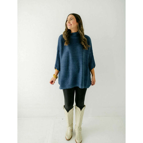 8.28 Boutique:Kerisma Knits,Kerisma Knits Boho Tunic in Midnight Blue,Sweaters