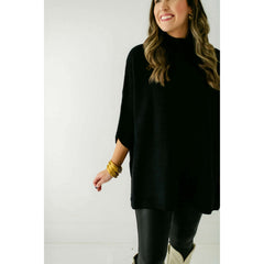 8.28 Boutique:Kerisma Knits,Kerisma Knits Boho Tunic in Black,Sweaters