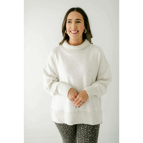 8.28 Boutique:Varley,Varley Baker High Neck Sweat in Ivory Marl,Sweaters