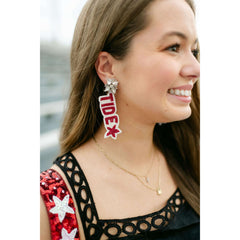 8.28 Boutique:The Pearled Panther,Roll Tide Beaded Statement Earrings,Earrings