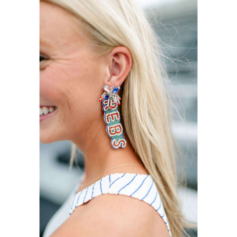 Tiger Beaded Statement Earrings