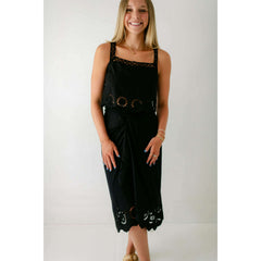 8.28 Boutique:LUCY PARIS,Lucy Paris Ronda Eyelet Top in Black,Shirts & Tops