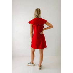 8.28 Boutique:8.28 Boutique,The Paige Red Scalloped Dress,Dress