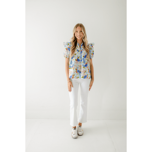 8.28 Boutique:Sincerely Ours,Sincerely Ours Nora Top in Spring Garden Peacock,Shirts & Tops