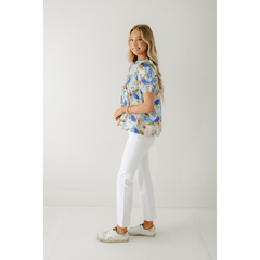 8.28 Boutique:Sincerely Ours,Sincerely Ours Nora Top in Spring Garden Peacock,Shirts & Tops