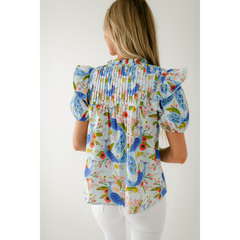 8.28 Boutique:Sincerely Ours,Sincerely Ours Nora Top in Spring Garden Peacock,Shirts & Tops