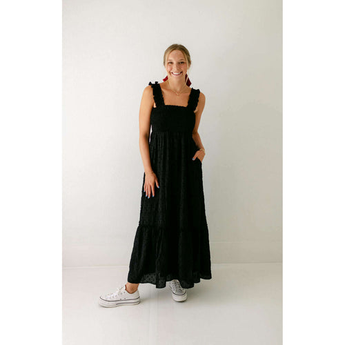 8.28 Boutique:LUCY PARIS,Lucy Paris Dylan Smocked Top Dress in Black,Dress