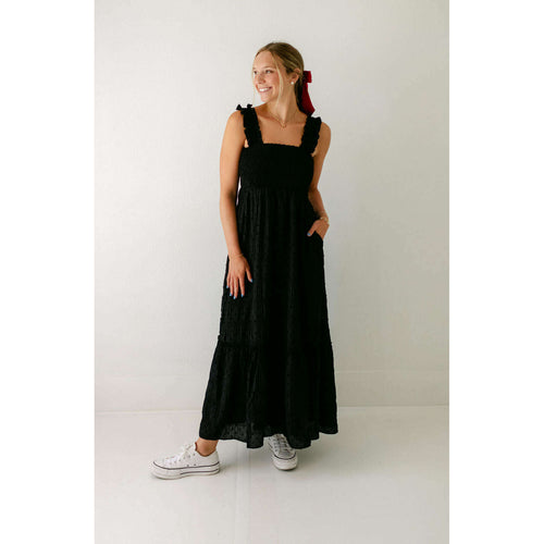 8.28 Boutique:LUCY PARIS,Lucy Paris Dylan Smocked Top Dress in Black,Dress