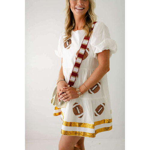 8.28 Boutique:Caroline Hill,Garnet and Gold Game Day Beaded Purse Strap,purse strap