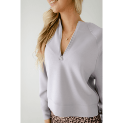 8.28 Boutique:Varley,Varley Ebba Half Zip Midlayer in Raindrops,Shirts & Tops