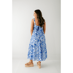 8.28 Boutique:TCEC,The Rachel Blue Floral Midi Dress,Dress