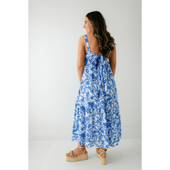 8.28 Boutique:TCEC,The Rachel Blue Floral Midi Dress,Dress