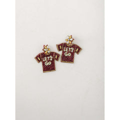 8.28 Boutique:Caroline Hill,Let's Go Garnet and Gold Jersey Earrings,Earrings