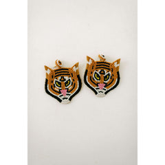 8.28 Boutique:The Pearled Panther,Tiger Beaded Statement Earrings,Earrings