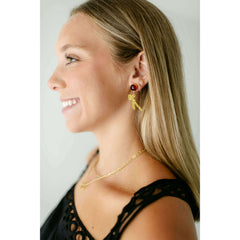 8.28 Boutique:Brianna Cannon,Florida State Mini Gold Glitter Spear Earrings,Earrings