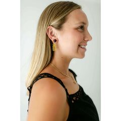 8.28 Boutique:Brianna Cannon,Florida State Mini Gold Glitter NOLES Earrings,Earrings